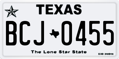 TX license plate BCJ0455