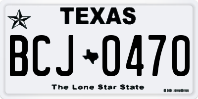 TX license plate BCJ0470