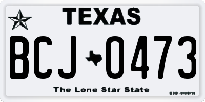 TX license plate BCJ0473
