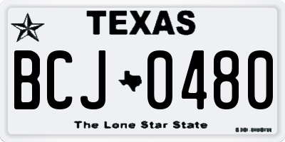 TX license plate BCJ0480