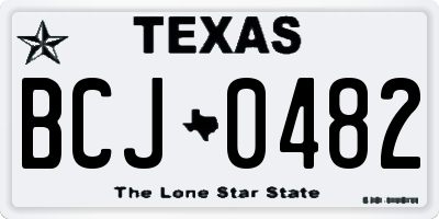TX license plate BCJ0482