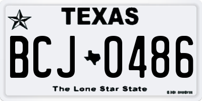 TX license plate BCJ0486