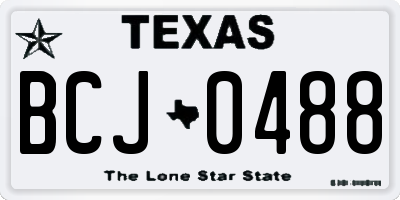 TX license plate BCJ0488