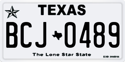 TX license plate BCJ0489