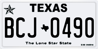 TX license plate BCJ0490