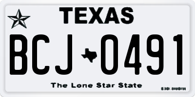 TX license plate BCJ0491