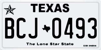 TX license plate BCJ0493