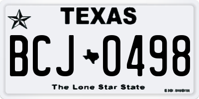 TX license plate BCJ0498