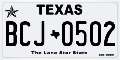 TX license plate BCJ0502