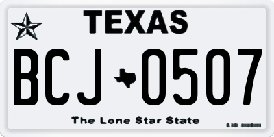 TX license plate BCJ0507