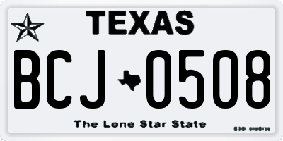 TX license plate BCJ0508
