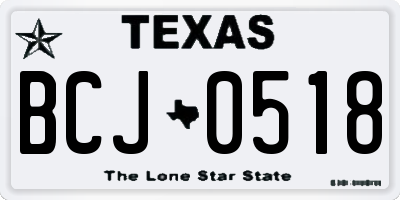 TX license plate BCJ0518
