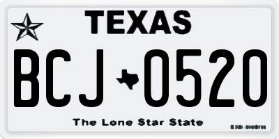 TX license plate BCJ0520