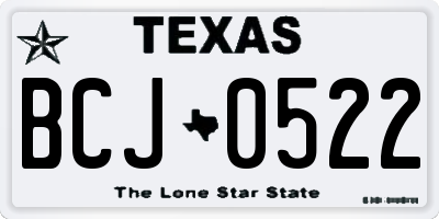 TX license plate BCJ0522