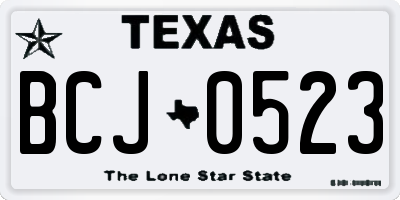 TX license plate BCJ0523