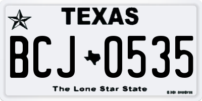 TX license plate BCJ0535