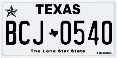 TX license plate BCJ0540