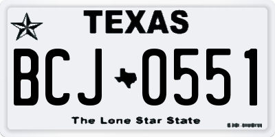 TX license plate BCJ0551