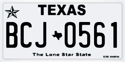 TX license plate BCJ0561