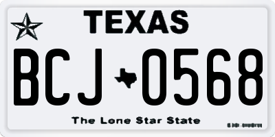 TX license plate BCJ0568