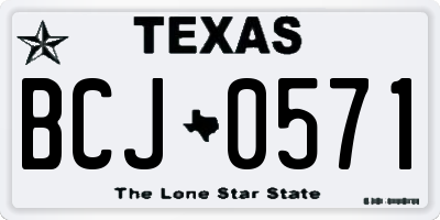 TX license plate BCJ0571