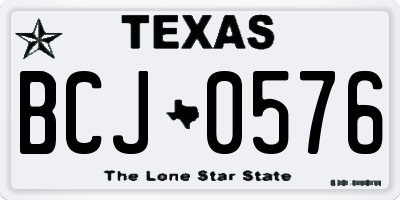 TX license plate BCJ0576