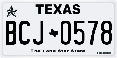 TX license plate BCJ0578