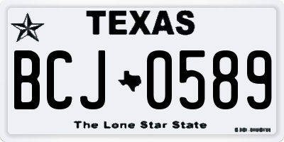 TX license plate BCJ0589