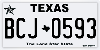 TX license plate BCJ0593