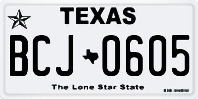 TX license plate BCJ0605