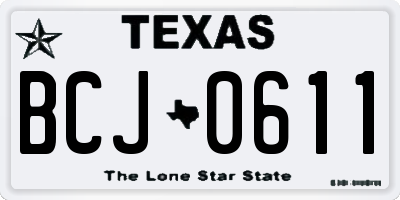 TX license plate BCJ0611