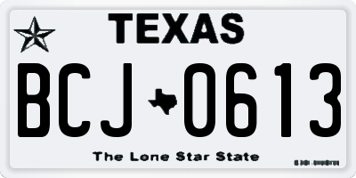 TX license plate BCJ0613