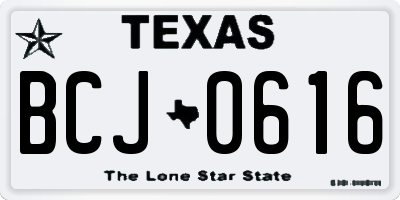 TX license plate BCJ0616
