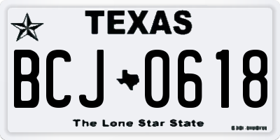 TX license plate BCJ0618
