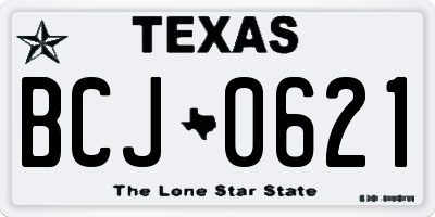 TX license plate BCJ0621