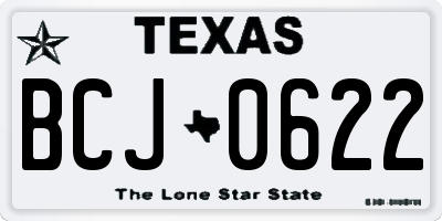 TX license plate BCJ0622