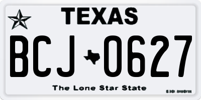 TX license plate BCJ0627