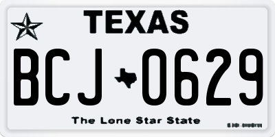 TX license plate BCJ0629