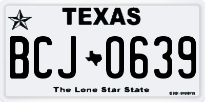 TX license plate BCJ0639