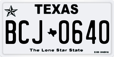 TX license plate BCJ0640