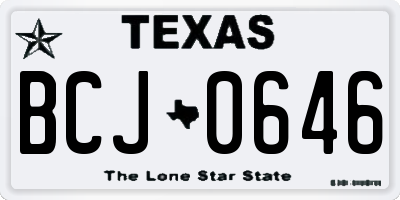 TX license plate BCJ0646