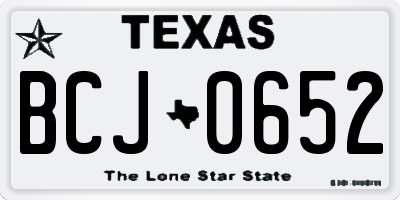 TX license plate BCJ0652