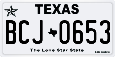 TX license plate BCJ0653