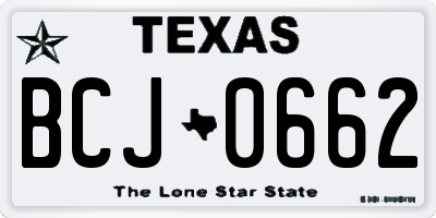 TX license plate BCJ0662