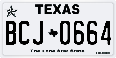 TX license plate BCJ0664