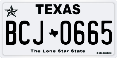 TX license plate BCJ0665