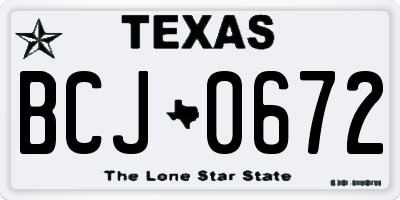 TX license plate BCJ0672