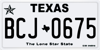 TX license plate BCJ0675