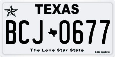 TX license plate BCJ0677