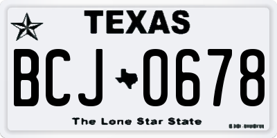 TX license plate BCJ0678